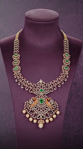 Diamond Ruby and Emerald Necklac