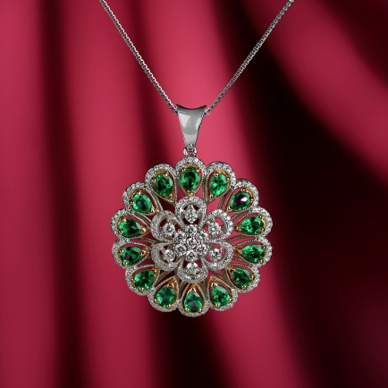 Buy Diamond Necklace with Emeral