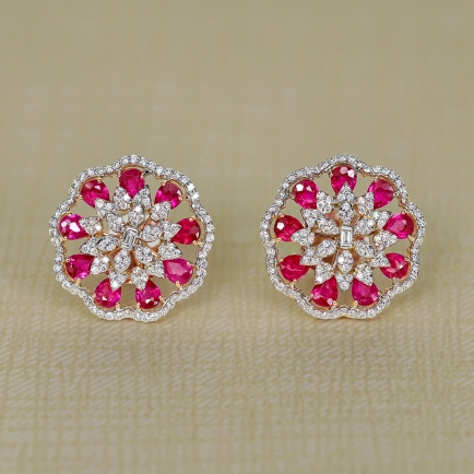 Real Ruby Diamonds Earring