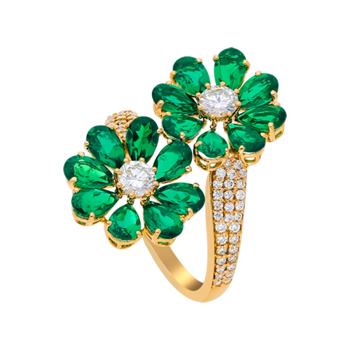 Deep green Emeralds Ring